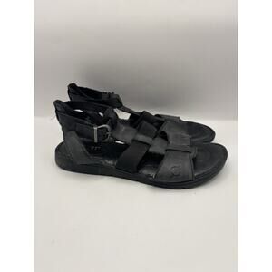 Born Brynne Black Leather Gladiator Sandals Women Size 7